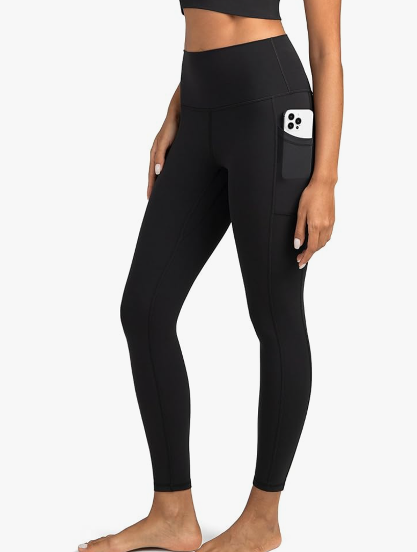 Women's High Waisted Yoga Pants 7/8 Length Leggings with Pockets S