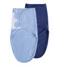 Soarwg Kids Baby Swaddle, Organic Baby Swaddles 0-3 Months, Swaddle Blanket, Swaddle Sack, Adjustable Newborn Infant Swaddle for Boy, Standard 100 by Oeko-TEX, Blue 2 Pack Small
