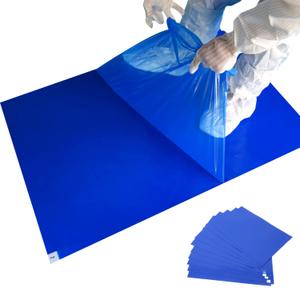 mopam 300 Sheets 24" x 36" Sticky Mats for Cleanrooms Blue Adhesive Mats (10 Pads of 30 Sheets) Walk Off Tacky Mats for Laboratories Homes Construction Sites and More Remove Dust and Dirt from Shoes