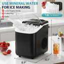 DUMOS Ice Maker Countertop, Ice Machine with Portable Handle, Basket and Scoop, 26lbs Daily, 9 Bullet Cubes in 6-8 Mins, Auto-Cleaning for Home, Kitchen, Office, Outdoors, RV Camping