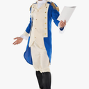 Morph George Washington Costume For Adults With Wig - Colonial Men’s Costume - Historical Dress Up Outfit - Size XL