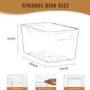 12 Pack Middle Organizers and Storage, Pantry Organization and Storage Bins, Cabinet Organizer, Clear Plastic Storage Containers with HandleAcrylic Storage Bins for Cabinet, Fridge