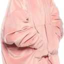 THE COMFY Original | Sherpa Lined Microfiber Fleece Wearable Blanket, Oversized Design with Hood and Pocket from Shark Tank (Blush)