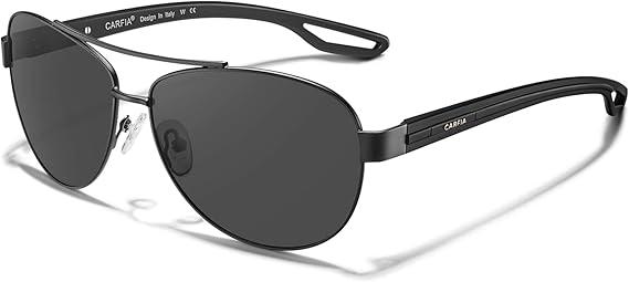 CARFIA Polarized Sunglasses for Women UV Protection Ultra-Lightweight Comfort Metal Frame Driving Glasses CA3210