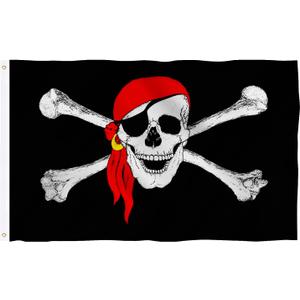 Pirate Flag 3x5 Outdoor Double Sided Heavy Duty Durable 3 Ply Jolly Roger Flags Banner with 2 Grommets