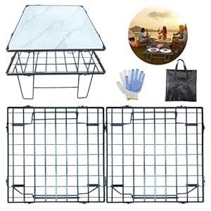 YEYINGZHUO Portable Small Camping Table, 16" x 16" x 8" Lightweight Folding Table, Portable Outdoor Picnic Table with Carry Bag for Hiking, Camping, Picnicking, BBQ, Outdoor Cooking (4PCs)