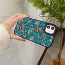 Floral Butterfly Phone Case for iPhone 12/12 Pro - Slim Shockproof Hard Shell, 5ft Drop Protection, Cute Aesthetic Wild Flower Pattern, Tough Protective Case for Women and Girl