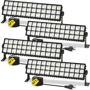 4Pack 100W Shop Light, 11000LM 6000K Daylight White Super Brighter LED, IP66 Waterproof Garage Light with 1.8M/6FT Cord for Workshop Garage Yard Warehouses