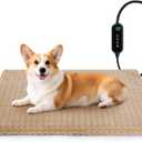 Cat Heating Pad, Waterproof Heated Cat Dog Bed with Adjustable Temperature & Timer, Electric Pet Mat for Indoor Cats Dogs, Chew Resistant Steel CordMedium : 28"x20" Brown