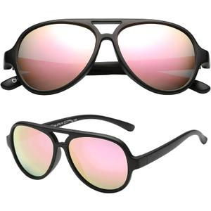 PolarSpex Kids Sunglasses - Bendable and Polarized Aviator Sunglasses - BPA Free - Ages 3-7