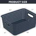 Cand Plastic Storage Basket Bin, 6 Pack Small Organizing Basket for Desktop
