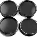 RTRHINOTUNING 4pcs 74mm(2.91in)/69.5mm(2.74in) Wheel Hub Center Caps Black Base for Replacement Auto Accessories