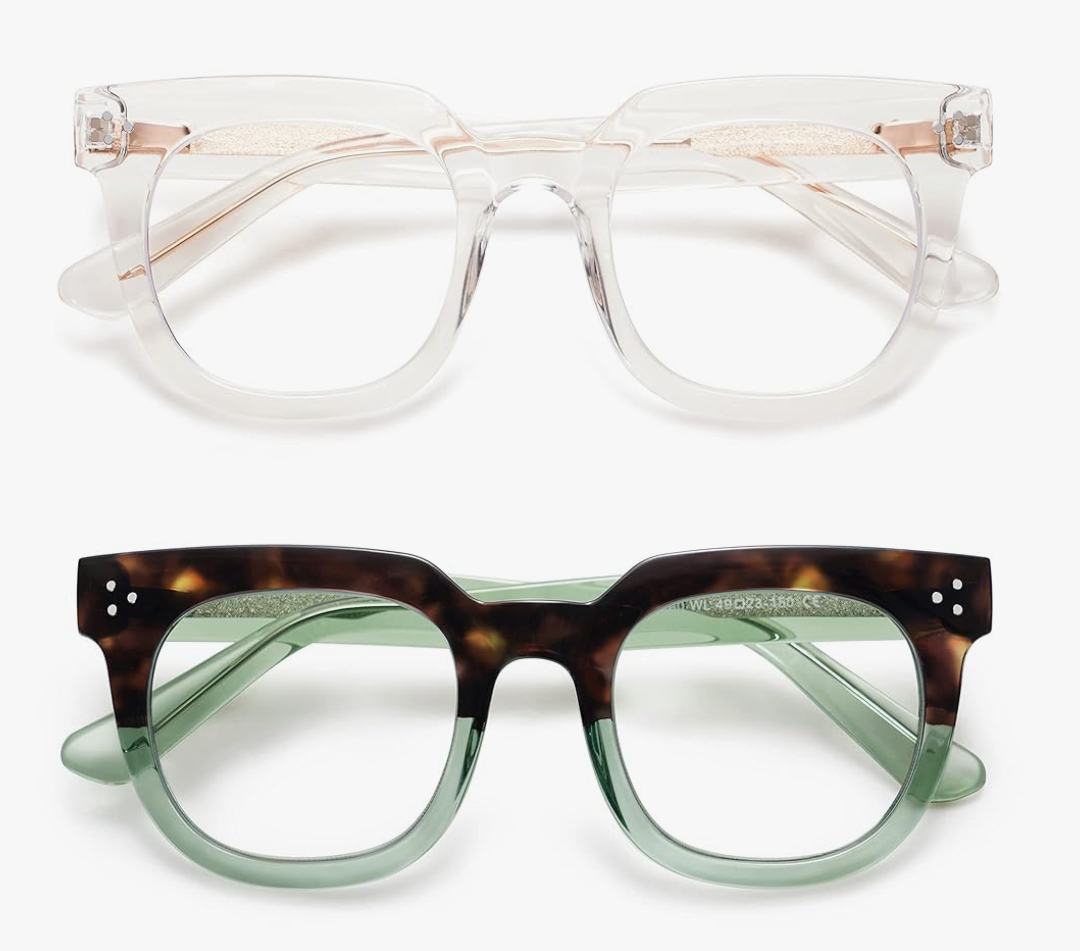 AMOMOMA Retro Oversized Blue Light Blocking Reading Glasses for Women Men,Big Square Computer Womens Readers