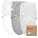 3-Pack Organic Baby Swaddle Sleep Sacks - Swaddles for Newborns, Infant 0-3 Months, Baby Girls, Boys, Soft & Snug Newborn Sleep Sack, Nursery Swaddling Blankets, Cloud, OS