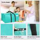 6 Pack Heavy Duty Extra Large Moving Bags W/Backpack Straps - Strong Handles & Zippers, Storage Totes For Space Saving, Fold Flat, Alternative to Box and Bin (40 gal, Aquamarine)