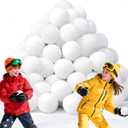 100 Pcs Fake SnowBalls,Artificial Snow Fight Ball Set 2.4 Inch Soft White Snowball for Indoor Outdoor Throwing Game,Christmas Decor,Party Gift
