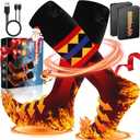 Heated Socks for Men Women, 5000mAh 5V Upgrade Rechargeable Electric Heating Socks Up to 11 Hours, 3 Heating Settings Foot Warmer Washable for Fishing,Skiing, Riding, Camping, Hunting