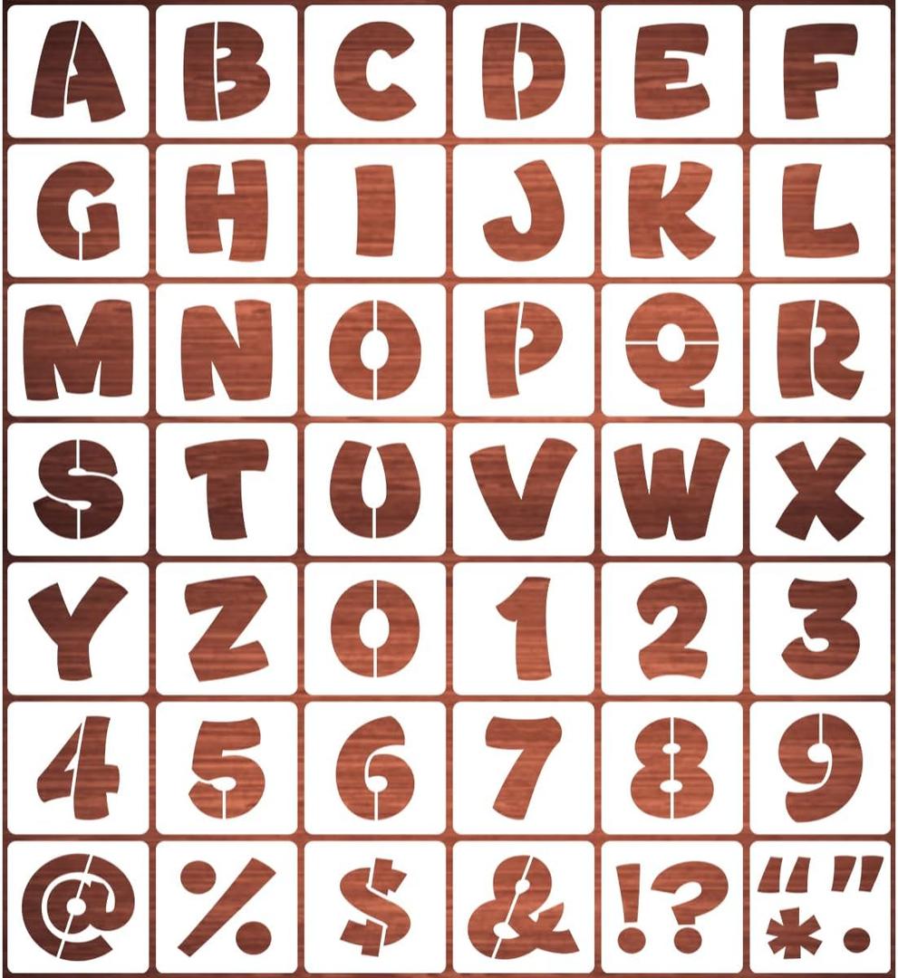 2 Inch Letter Stencils for Painting - 42 Pack Alphabet Letter and Number Stencil Templates with Signs for Painting, Reusable Letters and Numbers Stencils for Chalkboard Wood Signs & Wall Art