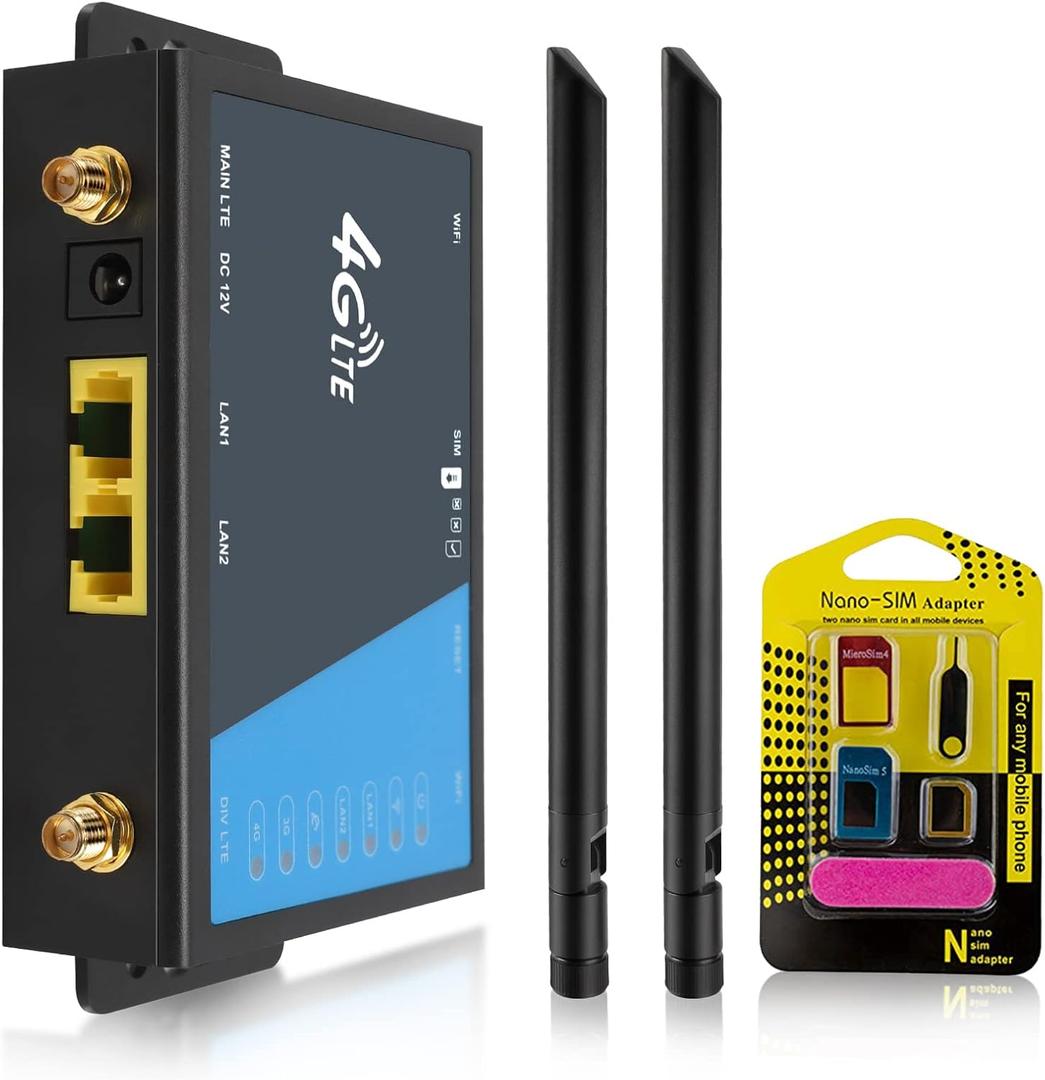 4G LTE Router [Detachable Antennas Version], Modem with SIM Card Slot Unlocked, Mobile Hotspot Support AT&T and T-Mobile, 2-Antenna Wireless Wi-Fi Router