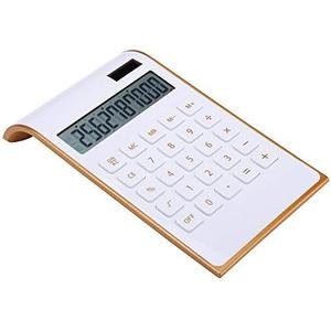 Artyea Calculator, Slim Elegant Design, Office/Home Electronics, Dual Powered Desktop Financial Calculator, Solar Power, 10 Digits, Tilted LCD Display, Inclined Design, White (Slim2)