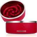 32 Oz Dog Bowl with Slow Feeder Insert Stainless Steel Pet Water Bowl for Medium & Large Breed Non Slip Rubber Base & Plastic Puzzle Feeder - Red