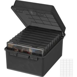 Lifewit Photo Storage Box 5x7 Photo Case, Each for 9 Inner Keeper, Black Photo Organizer for Seeds Cards Pictures Office Supplies with 1 Sheets Label Sticker, 1 Pack