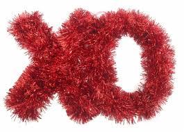 Holiday Home Tinsel XO Decoration - Red