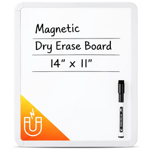 Mr. Pen- Dry Erase Board, 14” x 11”, White Frame | Includes Black Dry Erase Marker, Small Mini White Board for Students, Fridge, Wall, Locker, Double Sided Tapes Included