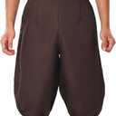 BLESSUME Retro Colonial Pants Renaissance Mens Knicker Pants Breeches (Brown, M)