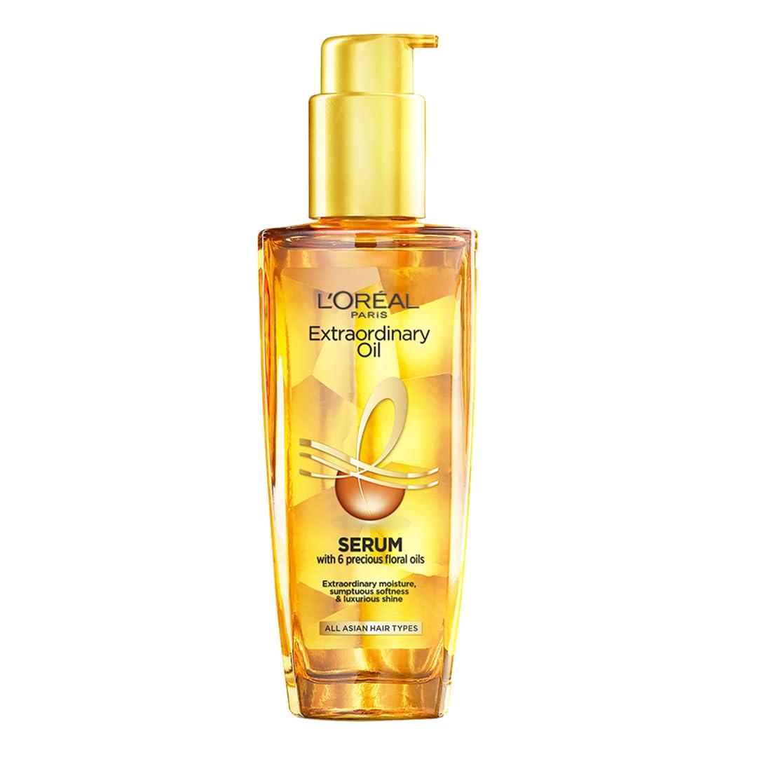 LOral Paris Extraordinary Oil Hair Serum with Floral Oils | Suitable for All Hair Types | Lightweight Hair Serum | 3.38 fl oz (100 mL)