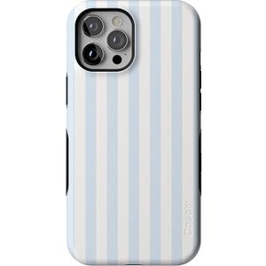 Casely iPhone 12 Pro Max Case | Blue Stripes | Sunday Best | Compatible with MagSafe | Bold Protective Design