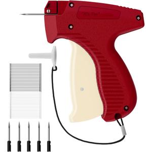 Mr. Pen- Price Tagging Gun, Hangtag Attacher with 1000 Black and 1000 White, 2" Long Barbs Fasteners and 5 Needles, Red & White, Retail Pricing Tag Gun for Stores Consignment Garage Yard Sale