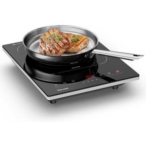 Portable Induction Cooktop, Hot Plate Countertop Burner with 8 Temp Levels, Timer, Auto-Shut-Off, Touch Panel, LED Display, Auto Pot Detection, Child Safety Lock
