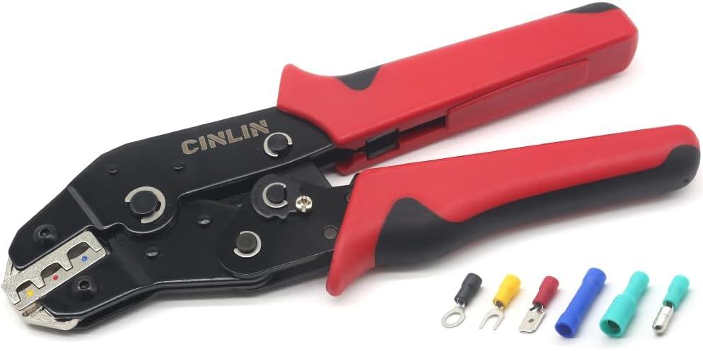 Crimping Tool for Insulated Electrical Wire Connectors-AWG 20-14 Ratchet Crimper Tools-Racheting Wire Crimping Tools-Available for Insulated Connectors and Wire Terminal SN-02C