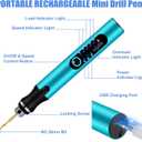 Uolor 3-Speed Cordless Mini Drill Pen, Rechargeable DIY Electric Hand Drill with 10 Small Drill Bits, Micro Drill Set for Jewelry Making Stone Plastic Resin Keychains