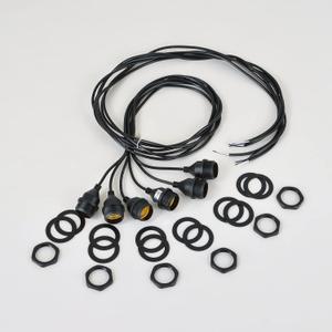 Waterproof Outdoor Light Socket - E26/E27 Bulb Socket with Cord (6 Pack) - 5 Foot, 20 Awg, MA6009