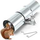 Qualirey Stainless Steel Tube Squirrel Trap Rust Resistant Trap 4.5'' in Diameter with a Setting Tong for Backyards Patios Gardens, Safe and Effective Pest Control Commercial and Residential Use 15'' (Sliver)