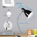 Desk lamp Eye-Caring Table Lamps, 360°Rotation Gooseneck Clip on Lamp Reading Light Portable Reading Book Light Clamp Study Desk Lamps for Bedroom and Office Home Lighting (Black)
