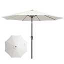 JEAREY 10FT Patio Umbrellas Outdoor Table Umbrella with Push Button Tilt and Crank, Market Umbrella 8 Sturdy Ribs UV Protection Waterproof for Pool, Garden (White)
