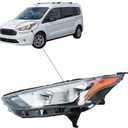 Replacement Driver Left Side Black Trims Halogen Headlight Headlamp for Ford Transit Connect from 2019 to 2023