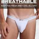 Breathable Mesh Jockstraps for Men, Cotton Pouch Athletic Supporters for Men (White, L)