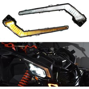 X3 Fang Lights, Front Signature Light Assembly Compatible with Can Am Maverick X3 XDS XRS Max Turbo R Trail Sport Max 2017-2024 Accessories (2PCS, Replace #710004994 & 710004995)
