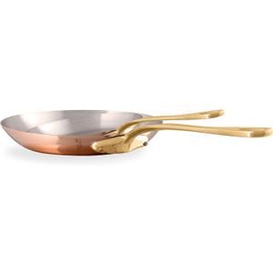 Mauviel M'Heritage 200 B 2mm Polished Copper & Stainless Steel 2-Piece Frying Pan Set With Brass Handles, Made In France