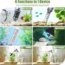 Cordless Aquarium Gravel Cleaner Vacuum: 6-in-1 Electric Fish Tank Cleaner, 36W Rechargeable & 650GPH Strong Suction Automatic Water Changer, Touch Control, Fits 5150 Gallon Tanks