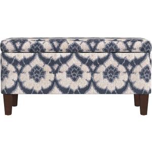 HomePop 36" Decorative Storage Bench - Blue Medallion Print, 16"D x 36"W x 18"H