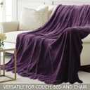Chenille Throw Blanket for Couch 50" X 60", Soft Cozy Throws with Fringe Tassel for Bed Sofa Chair Cover, Lightweight Knitted Decorative Boho Blankets for Living Room, Dark Purple