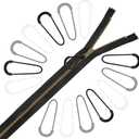 15PCS Nylon U-Shape Zipper Pulls, Heavy Duty Zipper Tags Replacement for Backpack, Luggage, Jacket, Purse & Travel Cases - Black White Gray (5PCS Each) - Zippers Cord Extensions