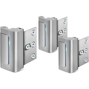 Door Reinforcement Lock Home Security - Door Locks for Kids Safety Childproof Door Latch Guard with 3" Stop Withstand 800 lbs Inward Swinging Front Door Upgrade Night Lock Prevent Unauthorized Entry 4Pack