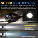 BUNKER INDUST Flush Mount LED Light Pods 5 Inch LED Work Light Bar Pair 48W Driving Bumper Lights Flood Spot Combo Off Road Fog Lights Waterproof for Tractor Truck ATV UTV Golf Cart