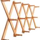 SKOLOO Hat Rack for Wall with 14 Hooks, Solid Wooden, Modern, Expandable Coat Rack Wall Mount for Coats, Hats, Bags, Baseball Caps, Natural Color